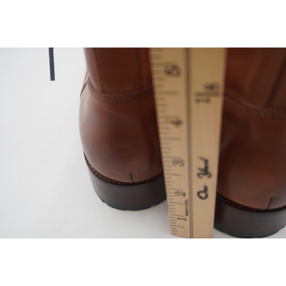 Gordon Rush Men Burnished Tan Leather Moc Toe Lace Up Ankle Boots Side Zip Sz 12 - Picture 12 of 12